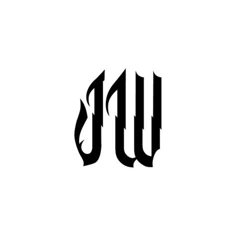 Jw monogram logo design letter text name symbol monochrome logotype ...
