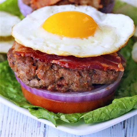 Bacon Burger Recipe (Bacon Mixed In!) - Healthy Recipes Blog