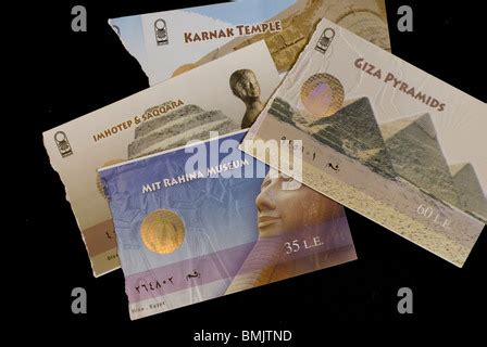 Egypt. Egyptian attraction tickets & typical gold & silver souvenir ...