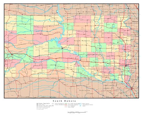 Printable Map Of South Dakota