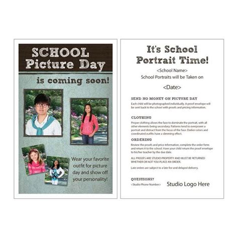 School Picture Day Flyer Template Picture Day Reminder Notice Details ...