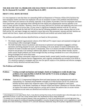 THE DOD AND THE VA: PROBLEMS AND SOLUTIONS TO SERVING OUR NATIONS ...