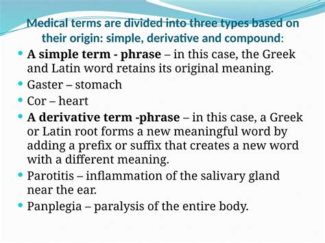clinical terminology, Greek suffixes and prefixes | PPTX