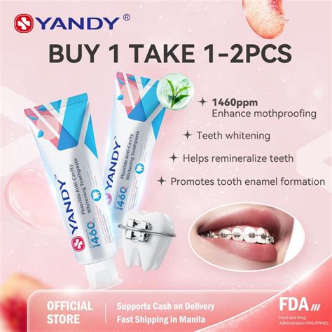 【FDA Approved】YANDY 1460ppm Fluoride Toothpaste, suitable for metal braces, anti-caries ...