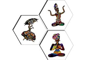 SAF paintings SET OF 3 HEXAGON MODERN ART Embossed Painting 17 Inch X ...