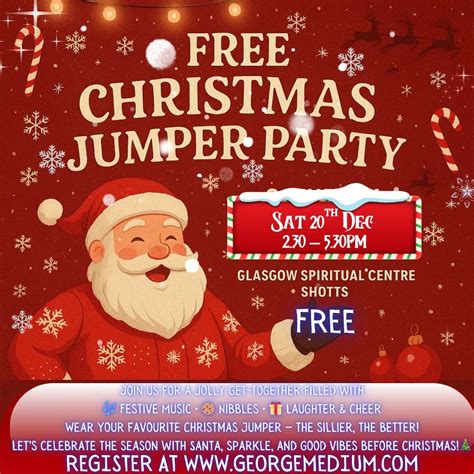 🎅FREE CHRISTMAS JUMPER PARTY (20th Dec), Glasgow Spiritual Centre ...