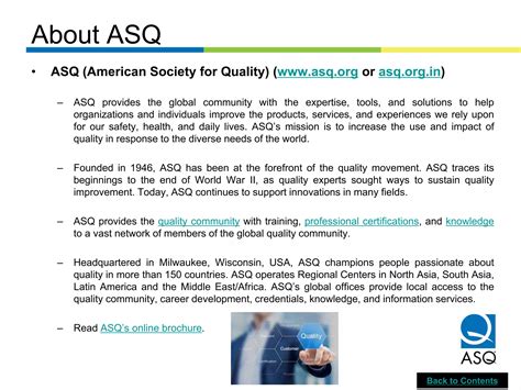 Overview of ASQ Certified Quality Auditor (CQA) | PDF
