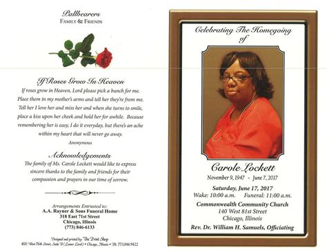 Carole Lockett Obituary | AA Rayner and Sons Funeral Homes