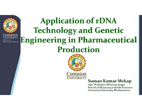 Recombinant DNA Technology in Pharma (RDNA 101) Notes - Studocu