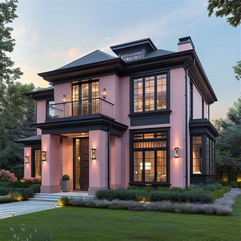 Chic Blush Pink and Charcoal Black in Modern Exterior Combinations