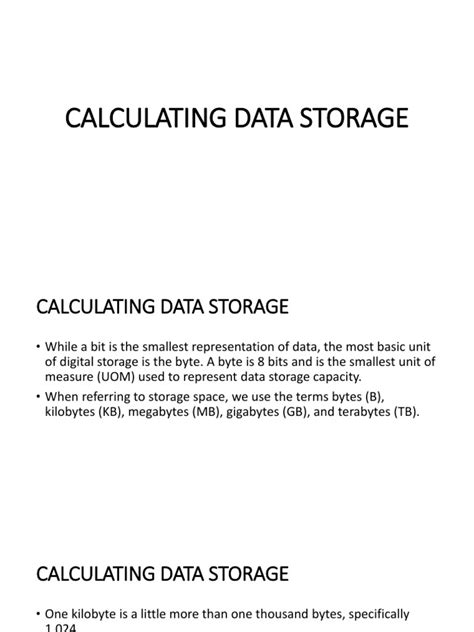 Image result for Calculating Data Storage