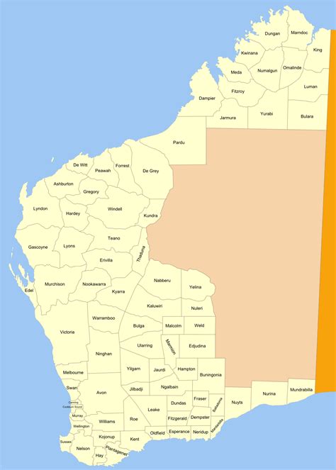 Cities Map of Western Australia - MapSof.net - capital city of western australia