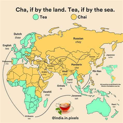 Chai Tea : r/etymologymaps
