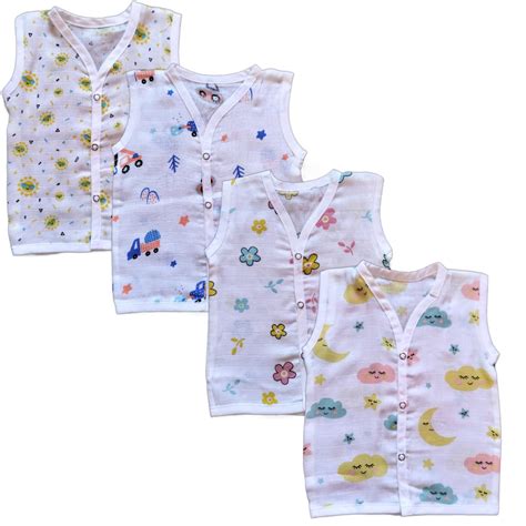 FirstLuv - Muslin Jablas for Baby 0-3 Months (Set of 4) | Summer ...