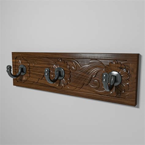 Natural Tone Finished Wooden 3 Wall Hanging Hook