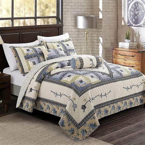 Amazon.com: NIUDÉCOR HOME Patchwork Quilt Sets - 3 Pieces Queen Quilt ...