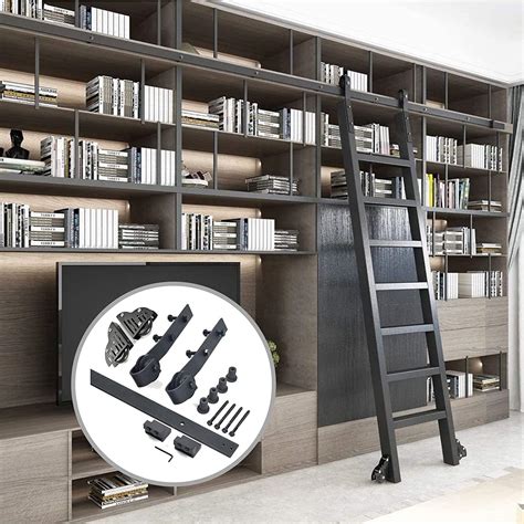 Rolling Library Ladder Hardware Kit - Sliding Library Ladder Rails ...