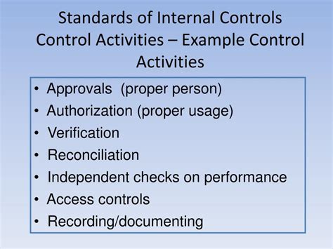 Image result for Internal Control Examples