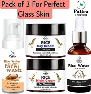 Pattra Rice face Serum, Rice Face Wash, Rice Day & Night Cream for ...