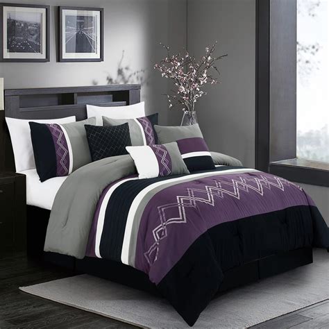 Amazon.com: Litanika California King Comforter Set Purple - 3 Pieces ...