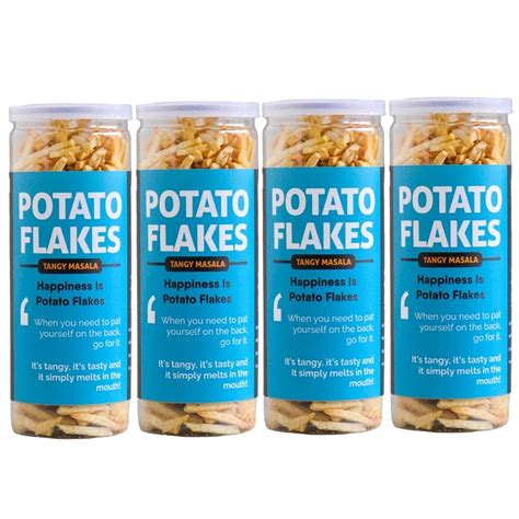Omay Foods Roasted Potato Flakes (Aloo Laccha), 50G, Pack Of 4 I Oil ...