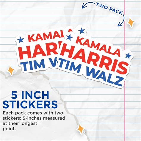 Bliss Monkey Co. 2 Pack) Harris Walz 2024 Election Stickers - Kamala ...