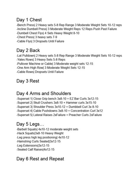 Image result for Split Routine Sample Workout