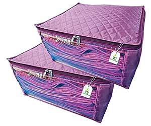Calcutta Covers Quilted Satin Saree Cover Bag/Storage Bag/Wardrobe ...
