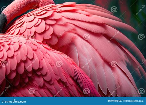 Flamingo Wing Feathers and Neck Twisting Stock Illustration ...