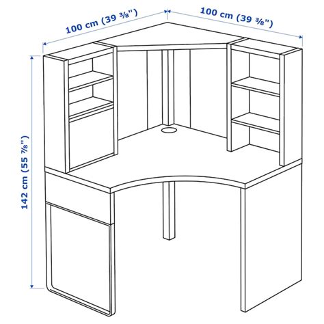 MICKE corner workstation, white, 100x142 cm (393/8x557/8") - IKEA