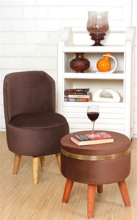 Interiors Spot Ottoman Pouffes Sitting Mudda Puffy Wooden Leg Stool For ...