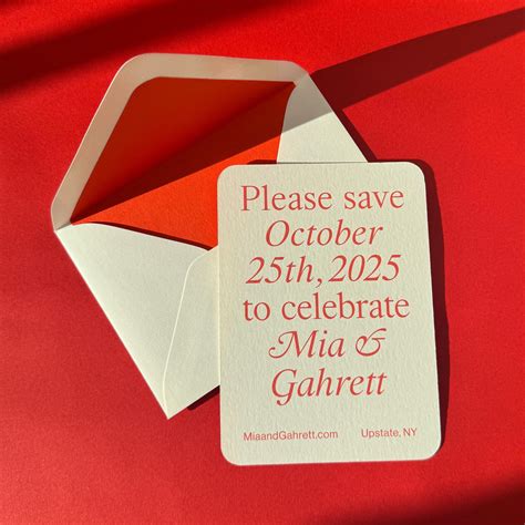 Modern Save the Dates with Lined Envelopes | Save the date with ...