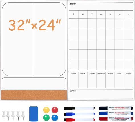 Amazon.com : ARCOBIS Dry Erase Calendar for Wall 32" x 24", Large ...