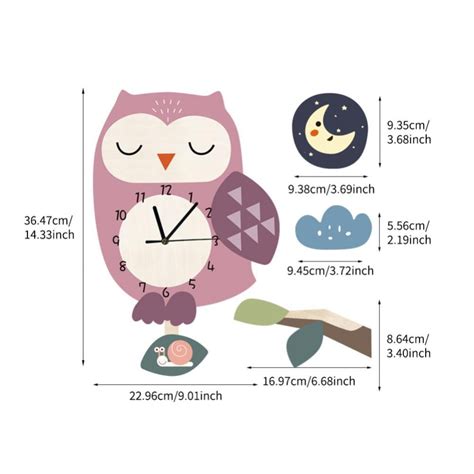 Buy Child Pendulum Wall Clock Soft Material Smooth Edge Does Not Tick ...