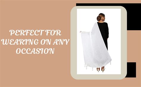 RED LADY Women's Star Printed Chiffon Dupatta (STAR Dupatta_White_Free ...