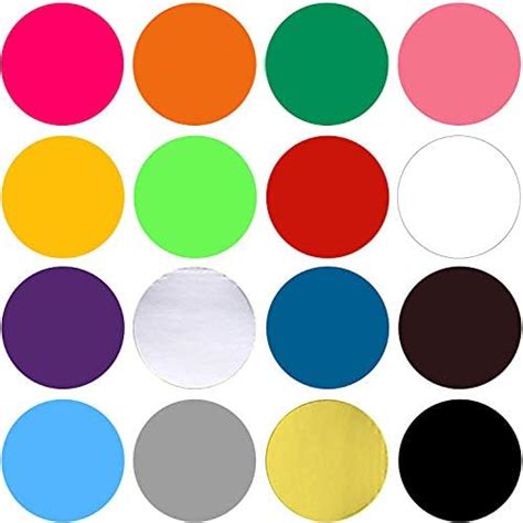 16 Bright Neon Colors Round Color Coding Circle Dot Labels 2 inch Pack ...