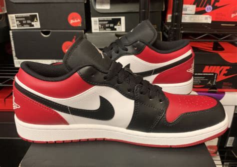 Nike Air Jordan 1 Low Bred Toe Black Red Retro Shoes India | Ubuy