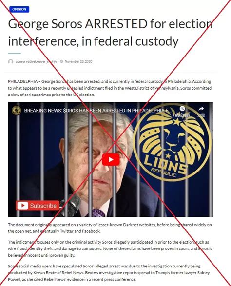 Has George Soros Been Arrested For US Election Interference? Not Really ...