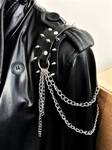 1pc Leather Epaulet Shoulder Armor Badge, Unisex Rivet Shoulder Jewelry ...