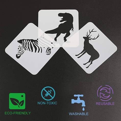 Buy Forest Animals Shapes Reusable Mylar Stencils Plastic Drawing ...