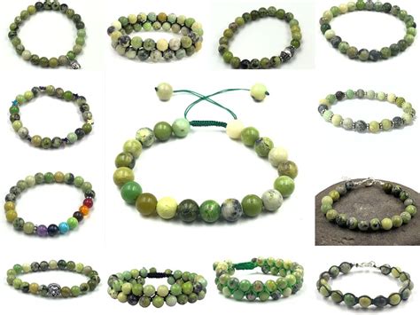 Buy Natural Chrysoprase Gemstone Beads Bracelet, Plain Round Beads ...