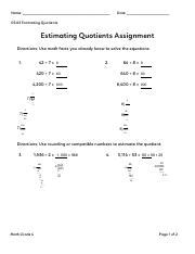 Image result for Lesson 5.3 Estimate Quotients Answer Key