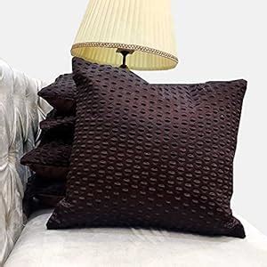 Buy Brown Geometric Set of 5 Plain Self Design Solid Zipper Square ...