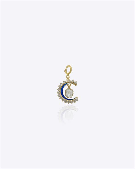 Moon Crescent Charm in 14K Gold with Polki Diamonds – Polki Stories by ...