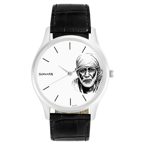 Buy Online Sonata Quartz Analog White Dial Leather Strap Watch for Men ...