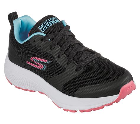 Skechers Black Go Run Consistent Bright Logi Girls Lace Up Shoes ...