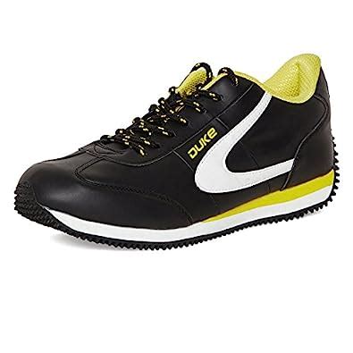 Buy Duke Men's Synthetic/Mesh Black/Yellow Coloured Sports Shoes 7 at ...