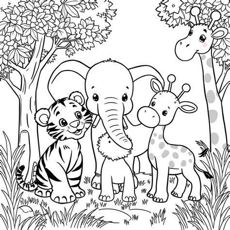 Rainforest Animals Coloring Pages Free