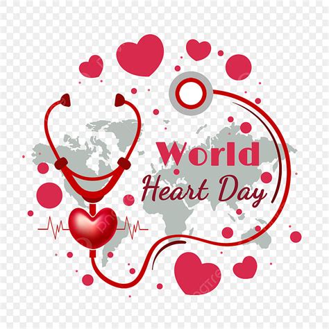 Cardiology Clipart PNG Images, World Cardiology Day Map Stethoscope Red ...