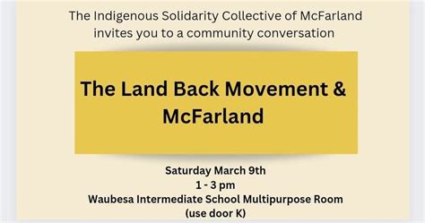 The Land Back Movement & McFarland , Waubesa Intermediate School, Mc ...
